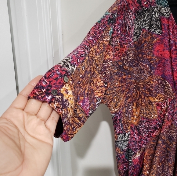 Anthropologie Edme & Esyllte Draped Front V Neck Multicolor Dress Size Small - Picture 5 of 14